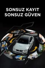 Araç İçi Kamera Gece Görüşlü 1080P Ön ve İç Geri Görüş Kamerası TA09 Siyah