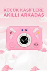 Tablet 4GB 128GB Kılıf Hediyeli Çocuk Tableti T15 Pembe