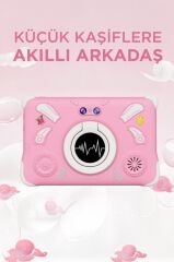 Tablet 4GB 128GB Kılıf Hediyeli Çocuk Tableti T15 Pembe