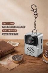 Dijital Fotoğraf Makineleri Video Kamera Mini Anahtarlık 480P CMR36 Gümüş