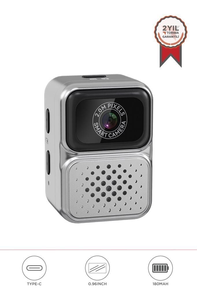Dijital Fotoğraf Makineleri Video Kamera Mini Anahtarlık 480P CMR36 Gümüş