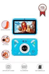 Tablet 4GB 128GB Kılıf Hediyeli Çocuk Tableti T15 Mavi