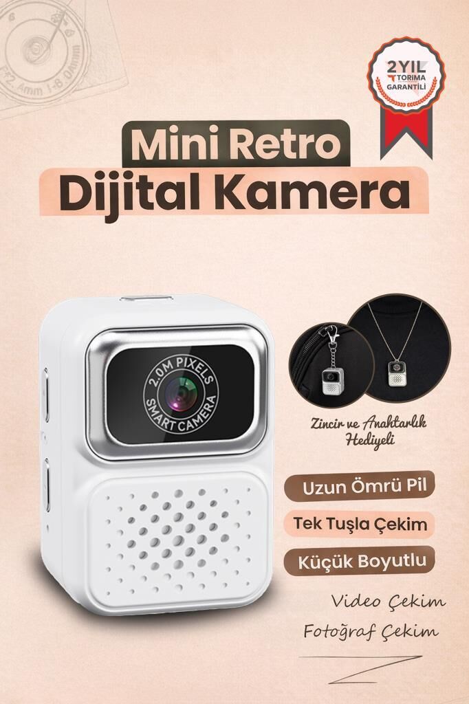 Dijital Fotoğraf Makineleri Video Kamera Mini Anahtarlık 480P CMR36 Beyaz