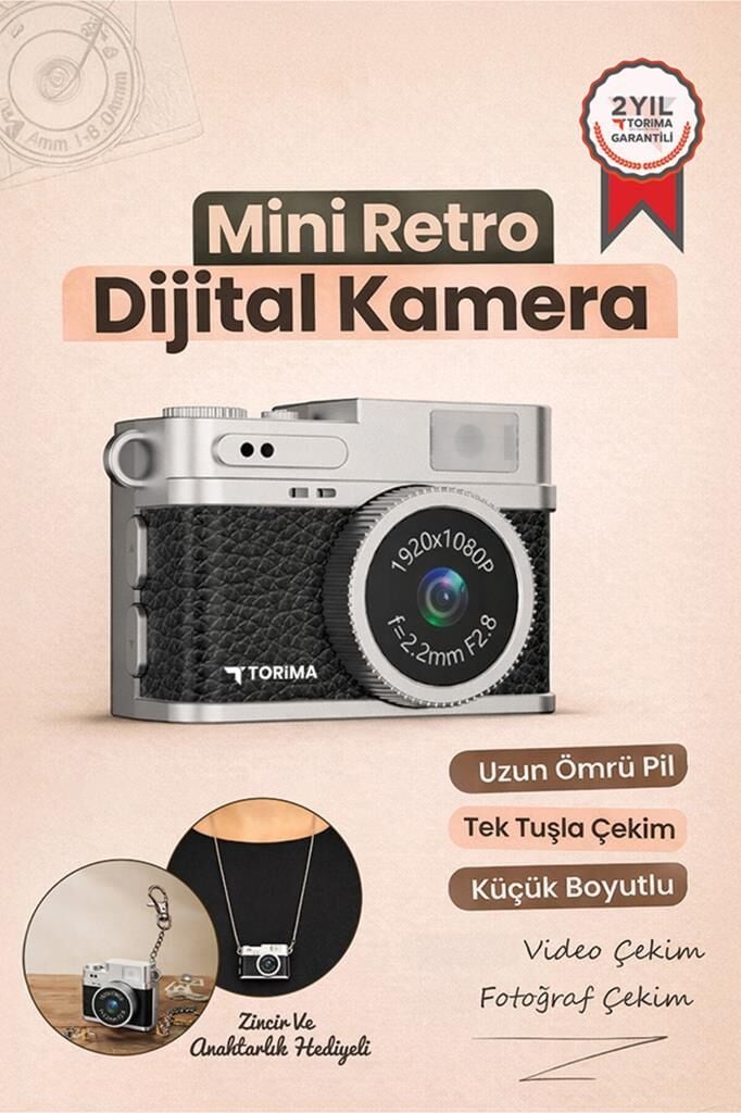Mini Dijital Kamera Selfie Video Vlog Kamerası Mini Anahtarlık 1080P CMR35 Siyah