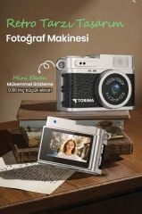 Torima Mini Dijital Kamera Selfie Video Vlog Kamerası Mini Anahtarlık 1080P CMR35 Siyah