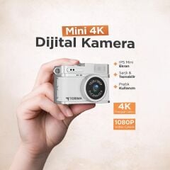 Mini Dijital Kamera Selfie Video Vlog Kamerası Mini Anahtarlık 1080P CMR35 Beyaz