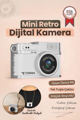 Mini Dijital Kamera Selfie Video Vlog Kamerası Mini Anahtarlık 1080P CMR35 Beyaz