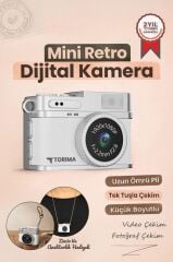 Torima Mini Dijital Kamera Selfie Video Vlog Kamerası Mini Anahtarlık 1080P CMR35 Beyaz