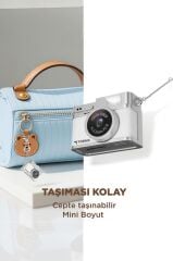 Mini Dijital Kamera Selfie Video Vlog Kamerası Mini Anahtarlık 1080P CMR35 Beyaz