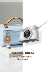 Mini Dijital Kamera Selfie Video Vlog Kamerası Mini Anahtarlık 1080P CMR35 Beyaz