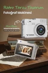 Mini Dijital Kamera Selfie Video Vlog Kamerası Mini Anahtarlık 1080P CMR35 Beyaz