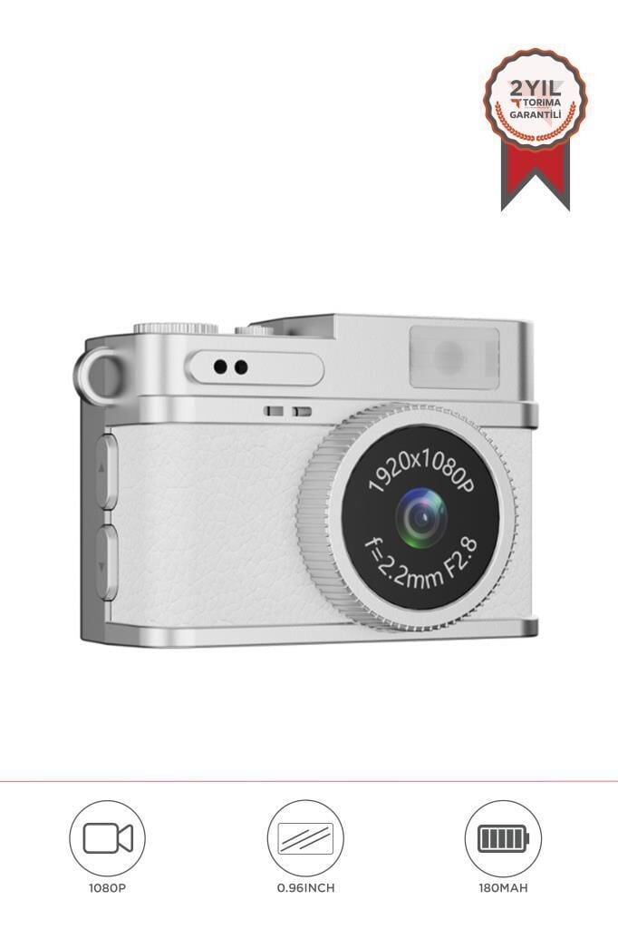 Torima CMR-35 Beyaz Dijital Mini Cep Boy Anahtarlık 1080P Video Fotoğraf Makinesi Kamera