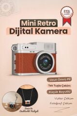 Mini Dijital Kamera Selfie Video Vlog Kamerası Mini Anahtarlık 1080P CMR35 Kahverengi