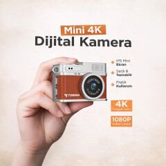 Mini Dijital Kamera Selfie Video Vlog Kamerası Mini Anahtarlık 1080P CMR35 Kahverengi