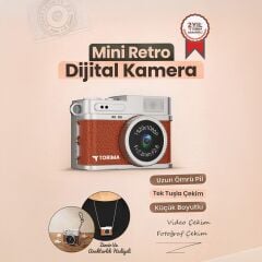 Mini Dijital Kamera Selfie Video Vlog Kamerası Mini Anahtarlık 1080P CMR35 Kahverengi
