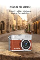 Mini Dijital Kamera Selfie Video Vlog Kamerası Mini Anahtarlık 1080P CMR35 Kahverengi