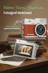 Mini Dijital Kamera Selfie Video Vlog Kamerası Mini Anahtarlık 1080P CMR35 Kahverengi