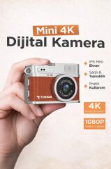Torima Mini Dijital Kamera Selfie Video Vlog Kamerası Mini Anahtarlık 1080P CMR35 Kahverengi