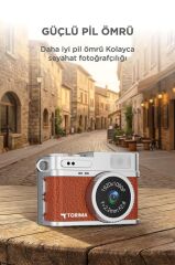 Torima Mini Dijital Kamera Selfie Video Vlog Kamerası Mini Anahtarlık 1080P CMR35 Kahverengi