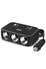Araç Şarj Cihazı Çakmaklık Girişli 120W Hızlı Şarj Type-C USB QC4.0 Çoklu Çıkışlı G18 Siyah