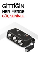 Araç Şarj Cihazı Çakmaklık Girişli 120W Hızlı Şarj Type-C USB QC4.0 Çoklu Çıkışlı G18 Siyah