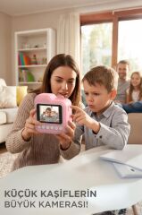 Dijital Fotoğraf Makineleri Çocuk Termal Resim Kağıt Baskılı Yazıcı Kamera Video Makinesi CMR15 Sarı