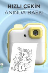 Dijital Fotoğraf Makineleri Çocuk Termal Resim Kağıt Baskılı Yazıcı Kamera Video Makinesi CMR15 Sarı