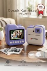Dijital Fotoğraf Makineleri Çocuk Termal Resim Kağıt Baskılı Yazıcı Kamera Video Makinesi CMR15 Mor