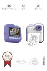 Torima TRM-CMR15 Mor Dijital Video Kayıt Fotoğraf Çocuk Kamerası Anlık Termal Resim Kağıt Baskılı Yazıcı