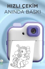 Dijital Fotoğraf Makineleri Çocuk Termal Resim Kağıt Baskılı Yazıcı Kamera Video Makinesi CMR15 Mor