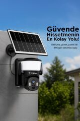 Güvenlik Kamerası Şarjlı Duvar Lambası Görünümlü Güneş Enerjili Dış Mekan Kamerası CMR30 Siyah