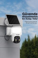 Güvenlik Kamerası Şarjlı Duvar Lambası Görünümlü Güneş Enerjili Dış Mekan Kamerası CMR30 Beyaz
