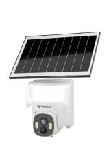 Torima CMR30 Beyaz Şarjlı Duvar Lambası Görünümlü Dış Mekan Kamerası Akıllı IP Güneş Enerjili Kamera
