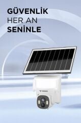 Torima CMR30 Beyaz Şarjlı Duvar Lambası Görünümlü Dış Mekan Kamerası Akıllı IP Güneş Enerjili Kamera