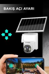 Güvenlik Kamerası Şarjlı Duvar Lambası Görünümlü Akıllı Ip Güneş Enerjili Dış Mekan Kamerası CMR30 Beyaz