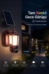 Güneş Enerjili IP Güvenlik Kamerası Duvar Lamba Tipi Şarjlı Dış Mekan CMR29 Kahverengi