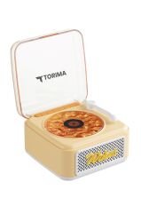 Torima D61 Sarı Mini Nostalji Plak Görünüm Dekor Waves Bluetooth Işıklı Müzik Çalar Saat Tf Kart Aux Özellikli