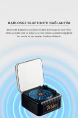 Torima Bluetooth Hoparlör Nostaljik Plak Görünümlü Işıklı AUX TF Destekli Speaker D61 Siyah