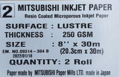 Mitsubishi InkJet Fotoğraf Kağıdı Lustre (Mat) - 20.3 x 30 Metre - 1 Rulo