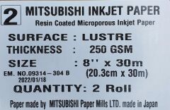 Mitsubishi InkJet Fotoğraf Kağıdı Lustre (Mat) - 20.3 x 30 Metre - 1 Rulo