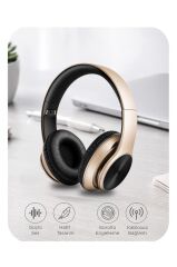 Bluetooth Kulaklık Kulak Üstü Kablosuz Kulaklık P575 Altın