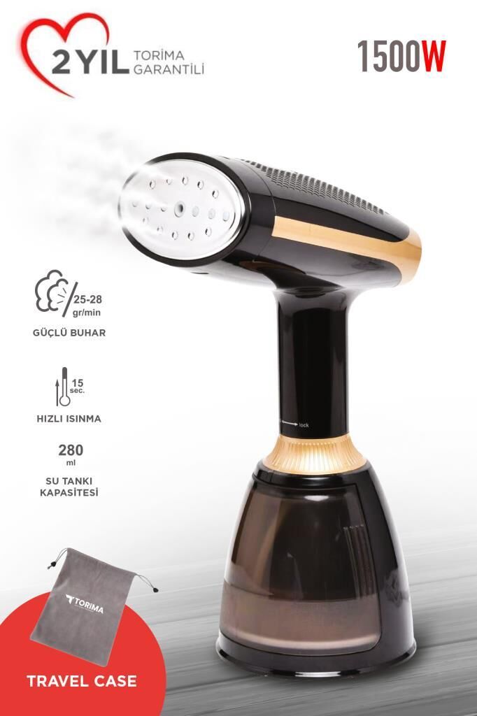 Buharlı Ütü Kırışık Giderici Taşınabilir Dikey Seyehat Ütüsü 1500W KY003 Siyah