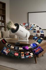 Taşınabilir Projektör Ev Sineması Android 14 Bluetooth Akıllı Projeksiyon HY300 PRO Beyaz