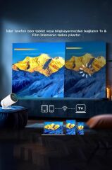 Taşınabilir Projektör Ev Sineması Android 14 Bluetooth Akıllı Projeksiyon HY300 PRO Beyaz