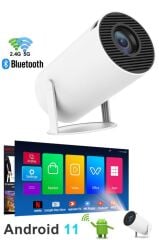 Torima HY300 PRO Taşınabilir Sinema Projektörü Ev Sineması Bluetooth Android 11 Akıllı Projeksiyon Wifi