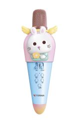 Torima KIDMIC03 Mavi Tavşan Figürlü Şarjlı BT Karaoke Mikrofon ve Hoparlör 5W Kablosuz Mikrofon
