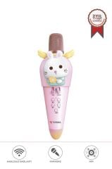 Torima KIDMIC03 Pembe Tavşan Figürlü Şarjlı BT Karaoke Mikrofon ve Hoparlör 5W Kablosuz Mikrofon