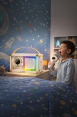 Torima Bluetooth Hoparlör Rgb Işıklı Mikrofonlu Karaoke Astronot Figürlü Speaker KIDMIC-06 Beyaz