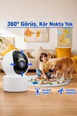 Güvenlik Kamerası Led Işıklı Wifi Full Hd Smart Ip Kamera CMR31 Beyaz
