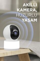 Güvenlik Kamerası Led Işıklı Wifi Full Hd Smart Ip Kamera CMR31 Beyaz